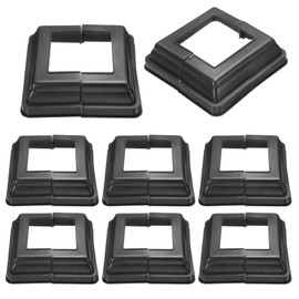 uxcell 8Pcs Post Base Cover, 6"x5.75" (Internal Size 3.25"x3.25") PVC Split Style Post Skirt, Porch Column Wrap for Post Fence Deck Cable Railing Baluster Stair Rails, Black