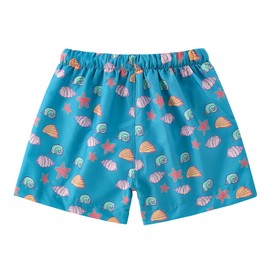 Boys Swim Trunks Toddler Broad Swim Shorts Quick Dry Kids Swim Bathing Suit Boys Swim Set Blue Conch 2-3T 100
