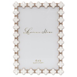 Lawrence Frames Metal Frame, Clover Enamel, White, 4x6