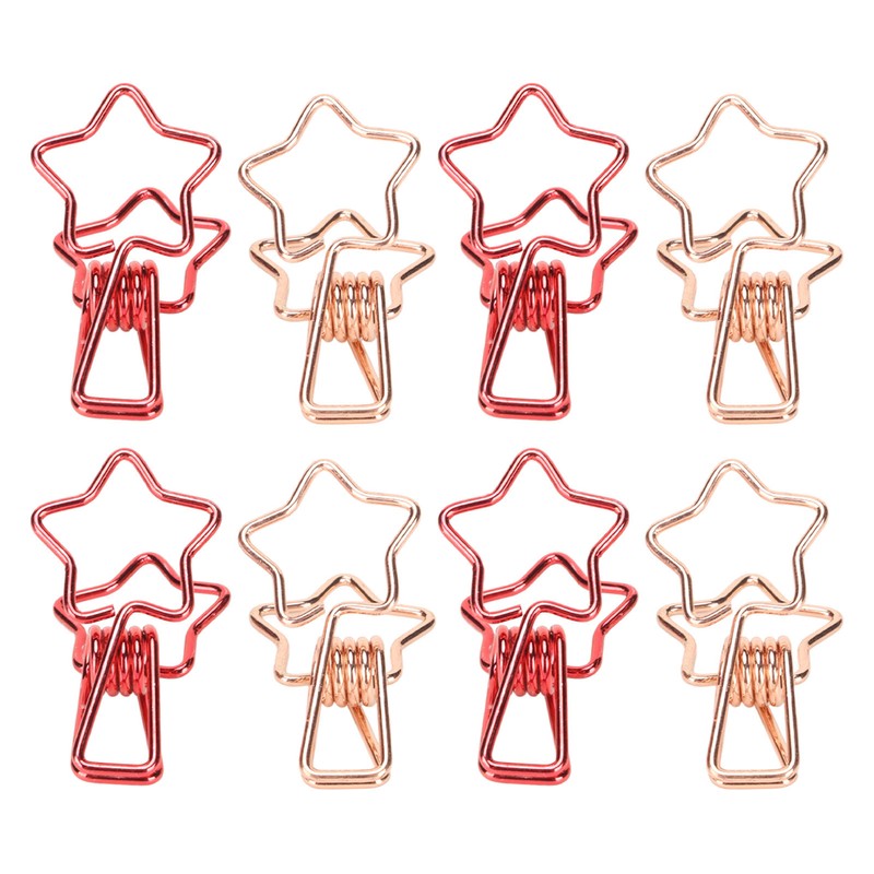 100 Pcs Binder Clips Hollow Cute Star Shape Sturdy Metal