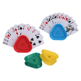 GHERPTE 1 Pack Triangle Shaped Hands-Free Playing Card Holder for Kids,Playing Card Games Holder,Adults,Poker Parties,Family Card Game Nights&Classroom Activities (4pack)
