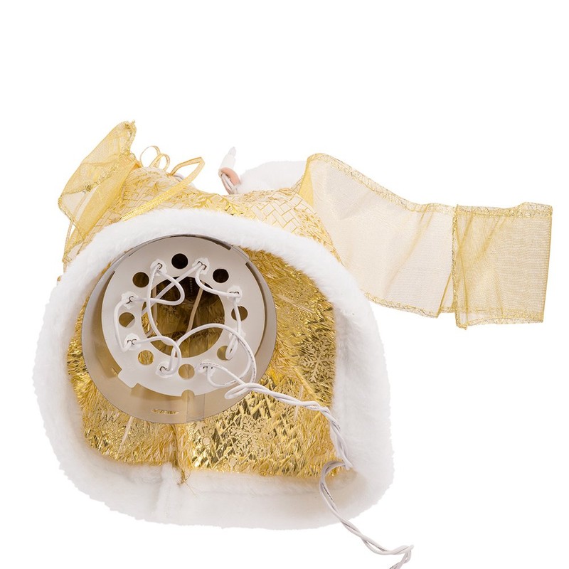 Kurt Adler UL 10-Light 12-Inch Gold Dress Angel Treetop