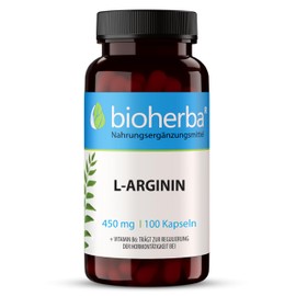 L Arginin Kapseln Hochdosiert 450 mg plus Vitamin B6-100 Stück Ideal für Männer und Frauen von BIOHERBA