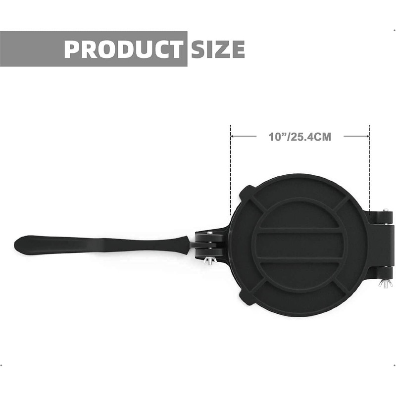 Cast Iron Tortilla Press, Heavy Duty Tortilla Pataconera, 10" Flour