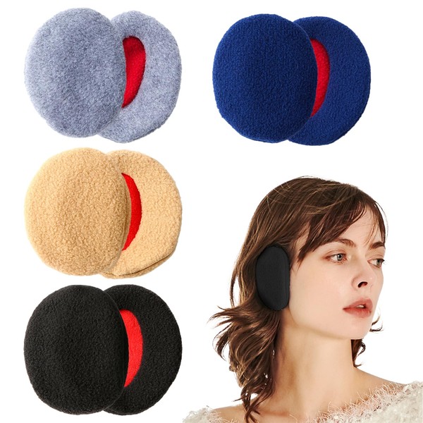 Cinsersr 4 Pairs of Ear Muffs, Strapless Ear Warmers, Windproof