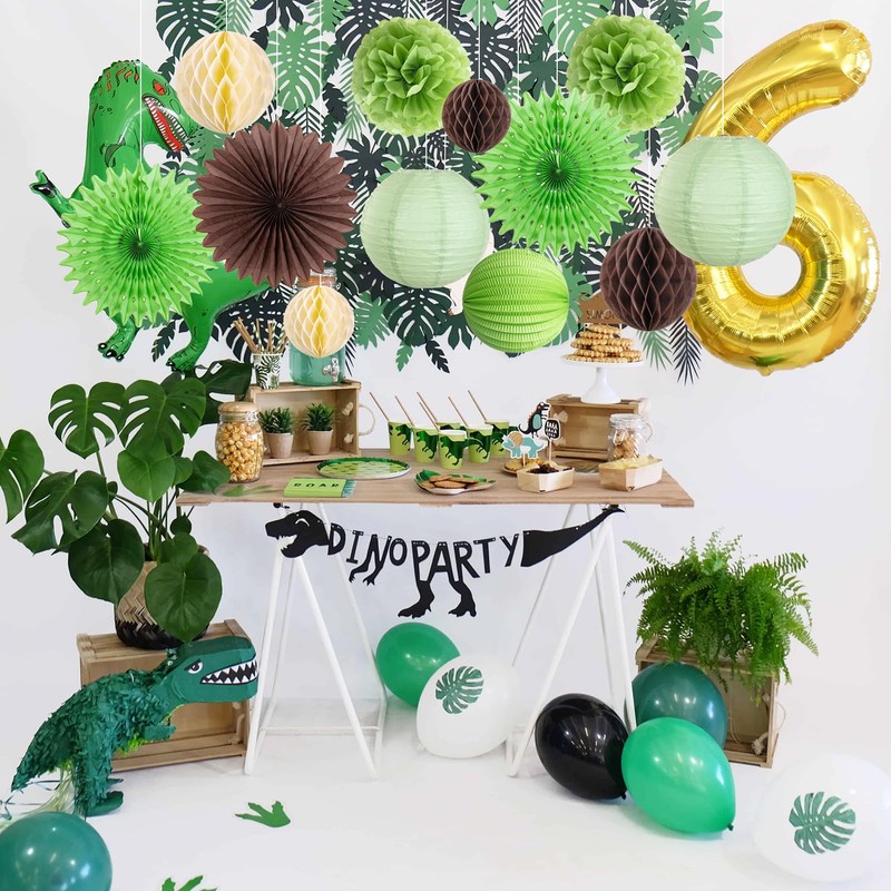 SUNBEAUTY Pack of 12 Tissue Paper Pompoms Decoration Green Brown