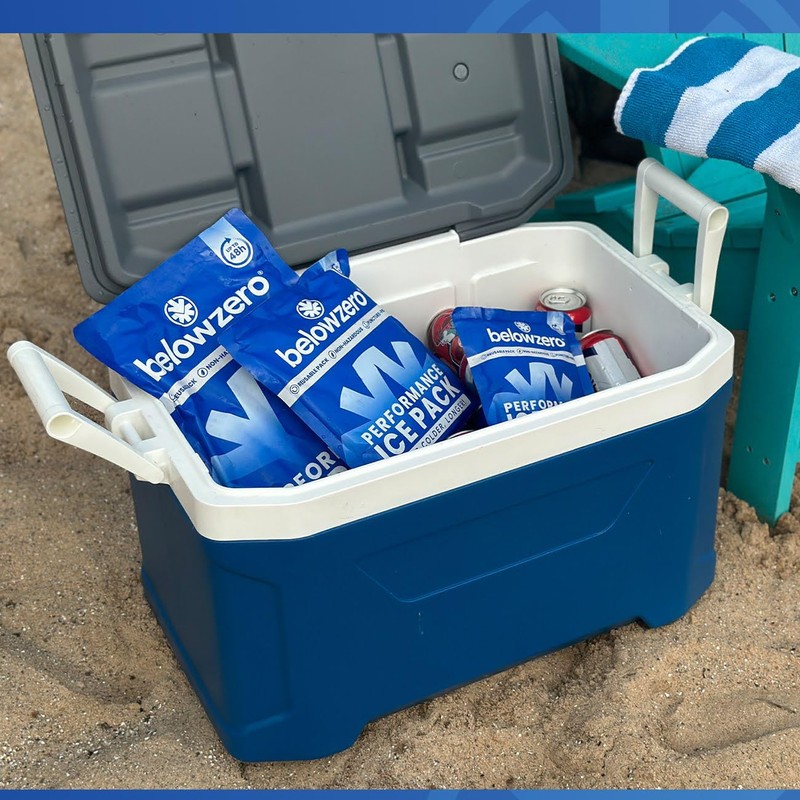 Below Zero Prefilled Reusable Ice Packs for Coolers | Long