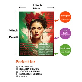 1step2dream Inspirational Spanish English Hispanic Heritage Month Posters for Classroom | Motivational Posters for Classroom | Bulletin Board Decor | School Decorations 15pcs