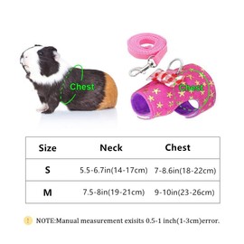 Hypeety Small Animal Harness Vest and Leash Set Soft Mesh Small Pet Harness Hamster Rabbit Chest Back Outdoor Leash Traction Rope for Ferret Guinea Pig Kitten Clothes Accessory (S, Black Stripe)