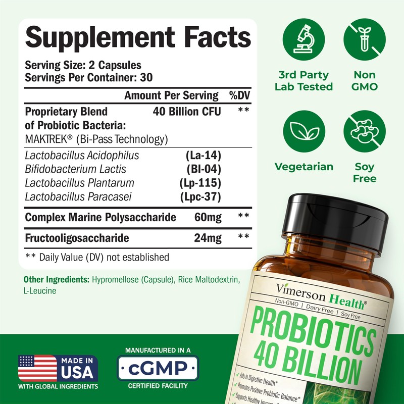 Probiotics for Women & Men with Prebiotics - 40 Billion
