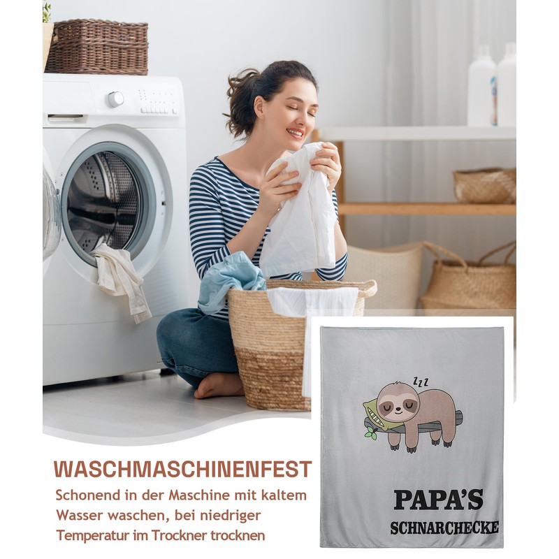 Magicoco Papa Cuddly Blanket Gift for Dad, Sloth Blanket, Father's