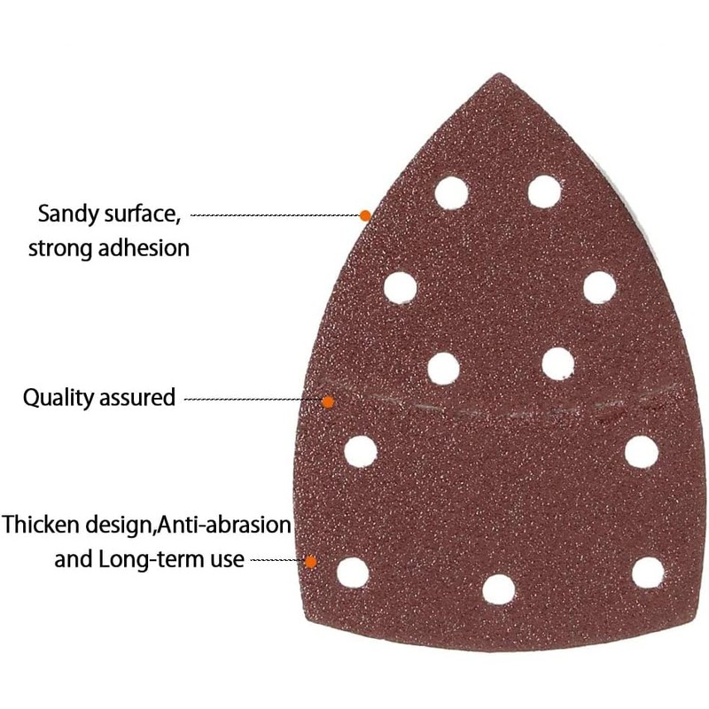 60pcs Mouse Detail Sander Sanding Pads 11 Holes Hook and