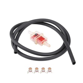 Fuel Filter with Hose Fuel Filter 6 mm for Universal Motorcycle Fuel Filter for Scooter with Hose Clamps, Petrol Filter Quad Pocket Bike