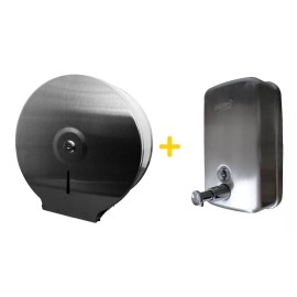 Dalpro Kit Jabonera Acero + Despachador Higiénico Jr Acero