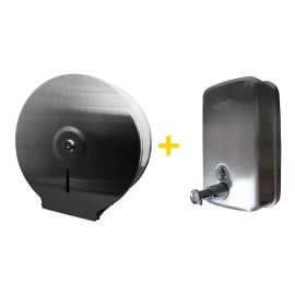 Dalpro Kit Jabonera Acero + Despachador Higiénico Jr Acero