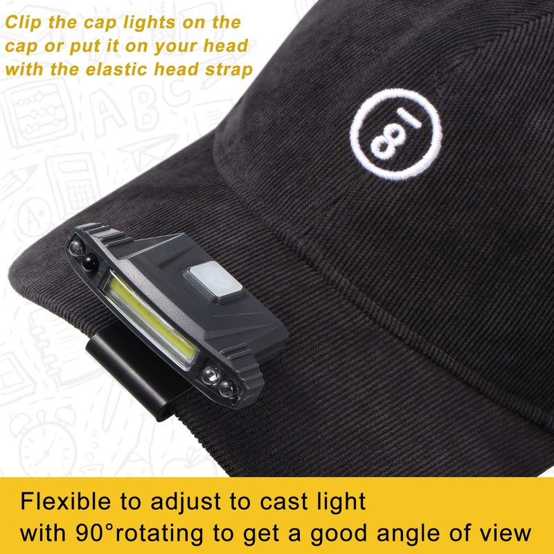 Mudder 2 Pieces Ultra Bright Mini LED Clip on Cap
