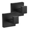 AIWMQYYF Square Black Door Hook, 2 Pcs Wall Mounted Square