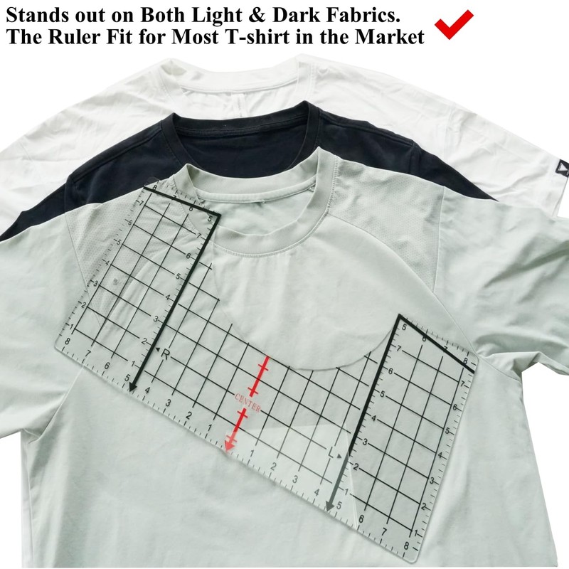 Kingria T-Shirt Rulers Guide Shirt Alignment Tool,Center Placement Guide Ruler