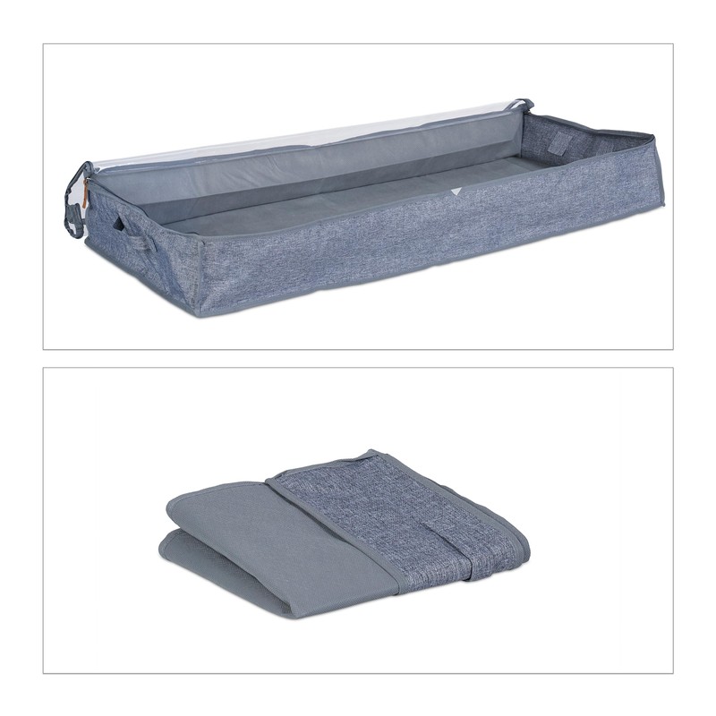 Relaxdays Underbed Storage Unit Set of 3 Fabric 14 x