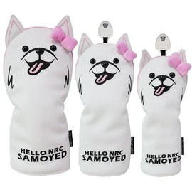 Golf Headcover Wood FW Driver 440cc 460cc DR Utility UT Waterproof Samoyed Gentleman Lady Single Piece Set (UT 1pc, Lady)