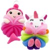 Pretyzoom Piezas Esponjas Baño Infantiles Forma Unicornio Sirena Bolas Exfoliantes