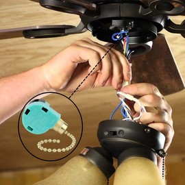 Zing Ear 3 Speed 4 Wire Ceiling Fan Switch, Pull Chain Actuator, Manual Operation, Brass 2 Pack