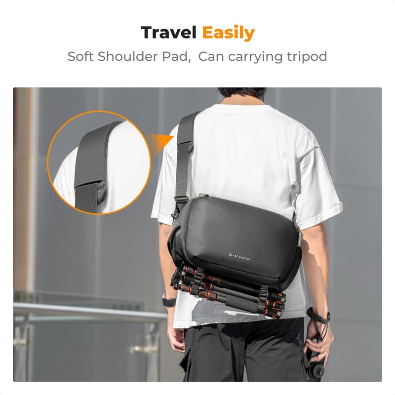 K&F Concept Camera Sling Bag,SLR/DSLR Camera bag with Tripod Holder,