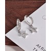 Desnuage Silver CZ Hollow Star Huggie Hoop Earrings for Women