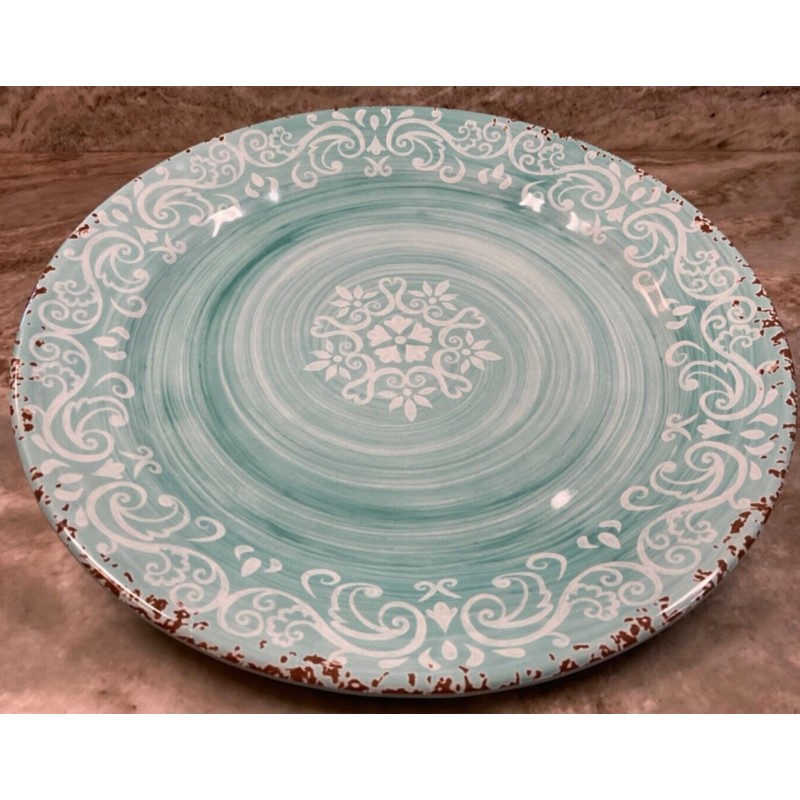 Cynthia Rowley Melamine Dinner Plates Blue Medallion Swirl Cynthia Rowley
