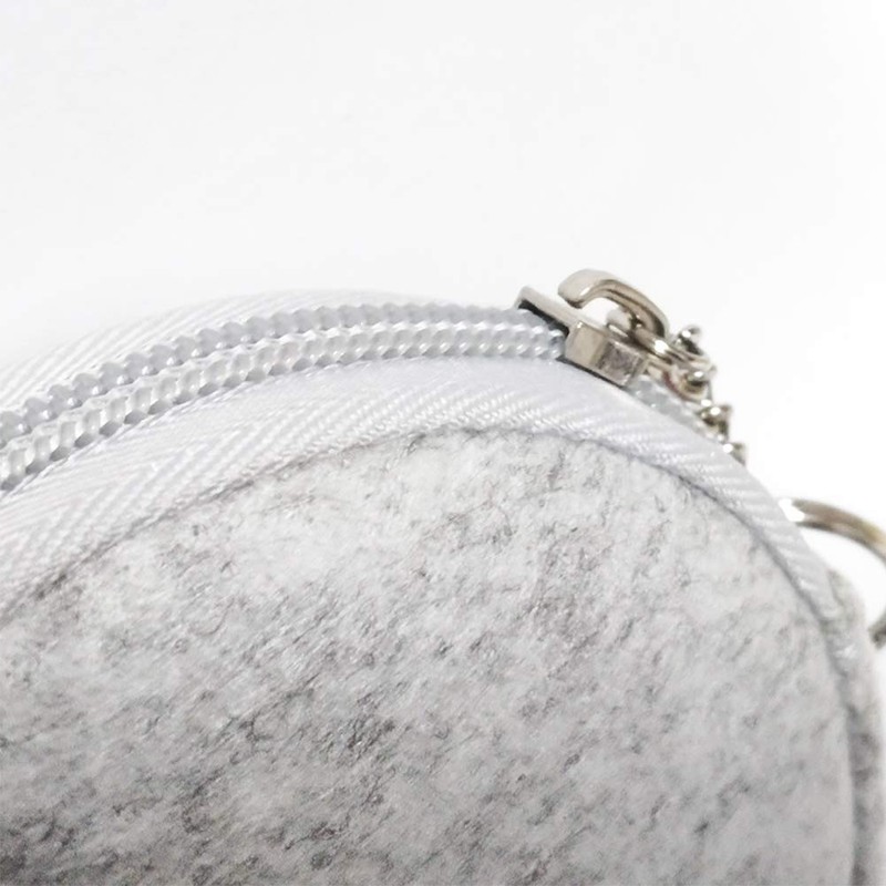 Pill Box Protective Bag Felt Coin Purse Zipper Round Daily