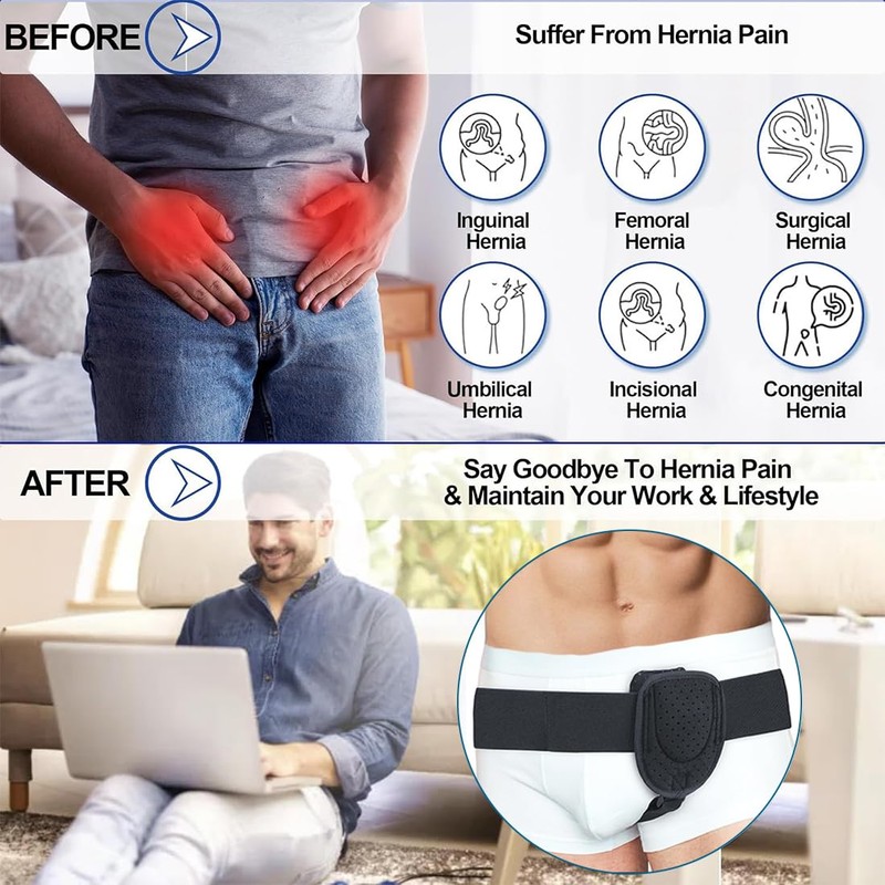 KOQAIIZ Hernia Belt for Men, Inguinal Hernia Support, Inguinal Hernia