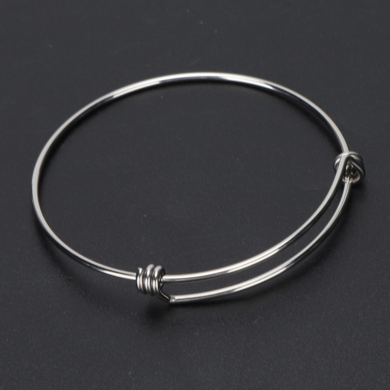 10Pcs Stainless Steel Bangle 1.6mm Adjustable Expandable Coil Bracelet DIY