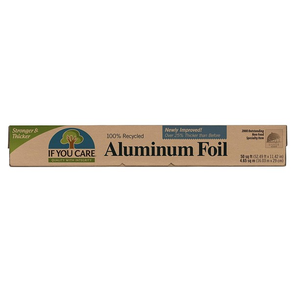 If You Care Aluminum Foil– Pack of One 50 Sq. Ft. Roll - 100% Recycled Tin Foil Kitchen Wrap