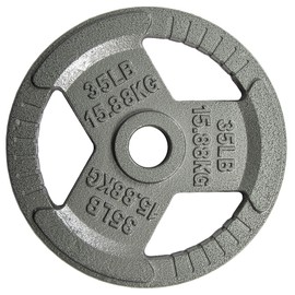 Fitvids Cast Iron Plate Weight Plate for Strength Training and Weightlifting, 2-Inch Center, 35LB (Single)
