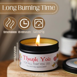 Conelist 12 Pcs Physical Therapy Month Gifts Candles Bulk 3 oz Thank You Soy Wax Jar Candles for Scented Small Candle Gift Set Basket for PT PTA Physical Therapy Week Thank You Gifts(Pt Month)