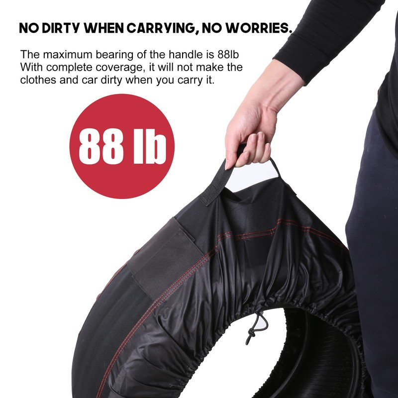 Rosefray Seasonal Tire Totes, Spare Tire Cover, Portable Winter Wheel,