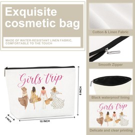 Girls Trip Gifts Favors Girls Weekend Gifts for Women Makeup Bag Cosmetic Bag Girls Trip Essentials Weekend Bag Coin Purse for Sister Daughter Friend Coworker Niece Graduation Christmas Birthday