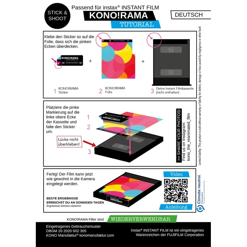 KONO!RAMA Set of 3 Filters for Fuji Instax Square