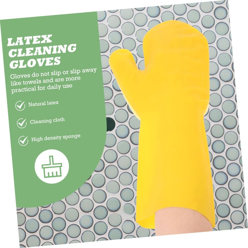 Healvian 2pcs Reusable Household Cleaning Gloves Kitchen Dishwashing Gloves for