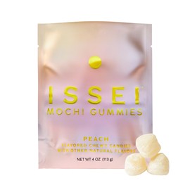 ISSEI Peach Mochi Gummies | Dye-Free Candy | Gluten-Free | Real Sugar, No Artificial Flavors or Colors | Award-Winning Japanese Candy | 4 Oz 1-Pack