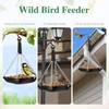 NiCoLa Hanging Leather Bird Feeder Tray for Outdoor Wild Bird