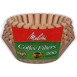 Melitta 8-12 Cup Basket Coffee Filters, Natural Brown, 200 Count (Pack of 8)