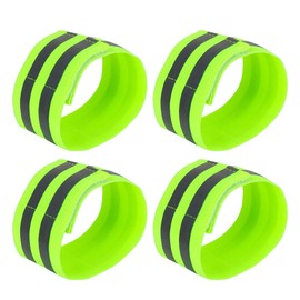 X AUTOHAUX 4 Pcs Reflective Bands for Ankle Reflective Slaps High Visibility Night Safety Cycling Riding Reflector Tape Green