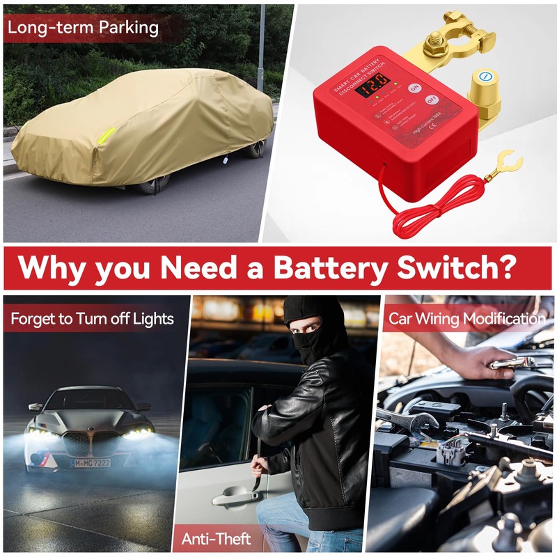 Lizekm Kill Switch for Car - Remote Battery Disconnect Switch