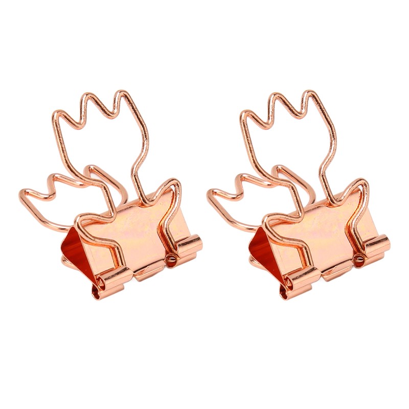 100Pcs Rose Gold Hollowed Long Tail Binder Paper Clips Beautiful