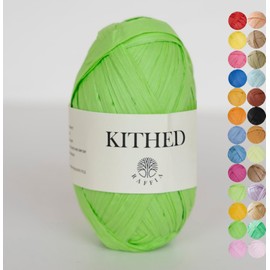 Hilo de rafia, hilo de rafia suave para ganchillo, 333 pies, rafia suave para tejer a mano sombreros y bolsos de verano (27 verde manzana)