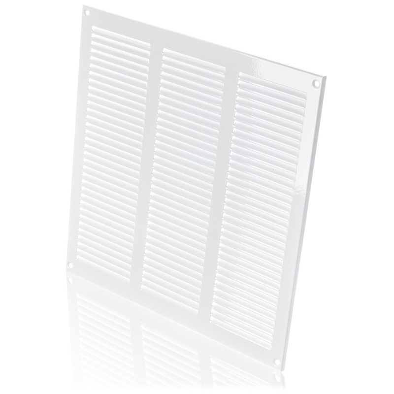 300x300mm / 12x12 inch White Metal Ventilation Grille with Flyscreen