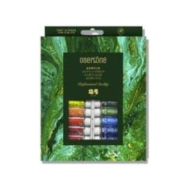 Set de pinturas acrilicas de 24 tubos obertone