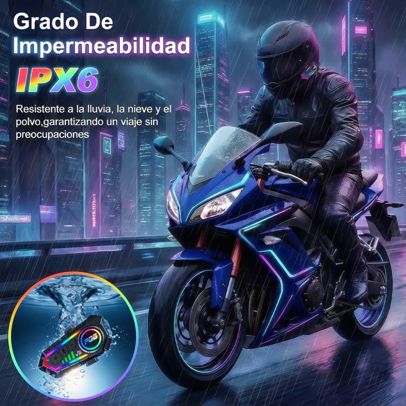 Intercomunicador Casco Bluetooth Para Moto Y10-max 2pcs