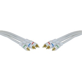 Component Video Cable, 3 RCA Male (RGB), Gold-Plated Connectors, 6 Foot